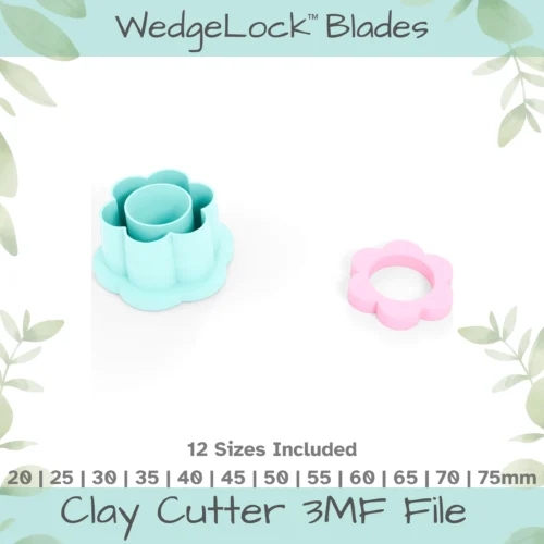 6 Petal Flower V2 Donut Polymer Clay Cutter - 12 Sizes - Image 3