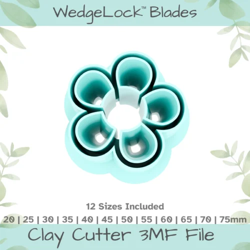 5 Petal Flower Cutouts No. 2 Polymer Clay Cutter - 12 Sizes - Image 1