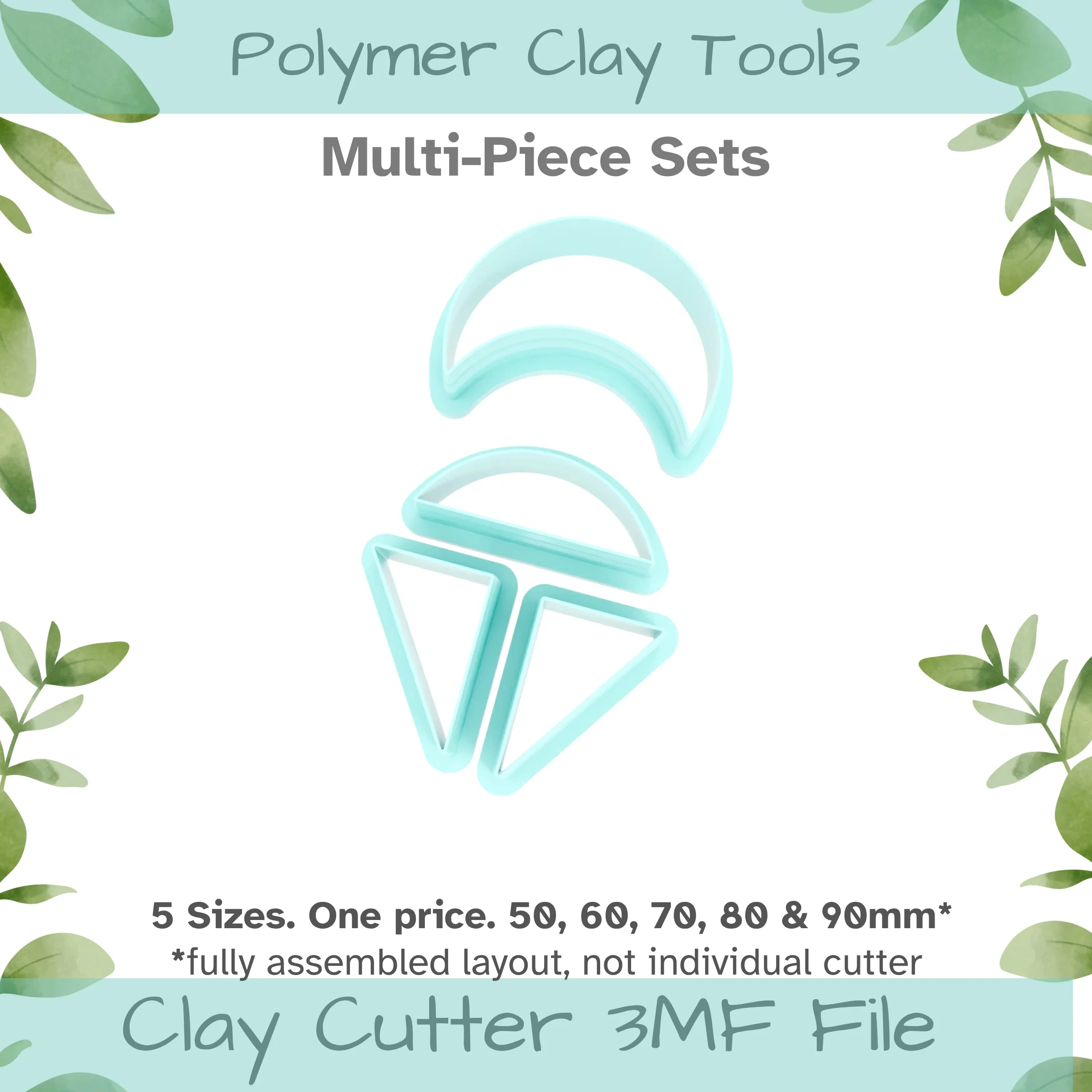 Moondew Polymer Clay Cutter Set - 5 Sizes