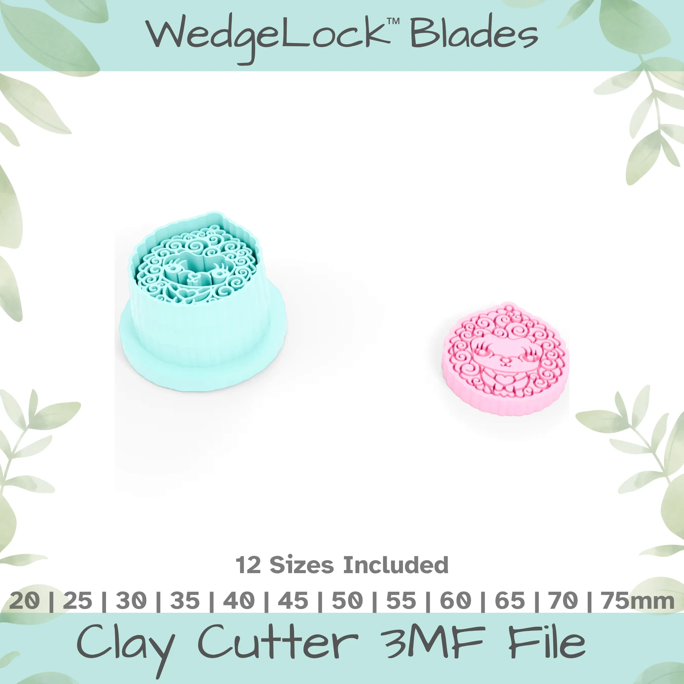 Hedgehog Polymer Clay Cutter - 12 Sizes | 24 files, Standard & Thin Versions