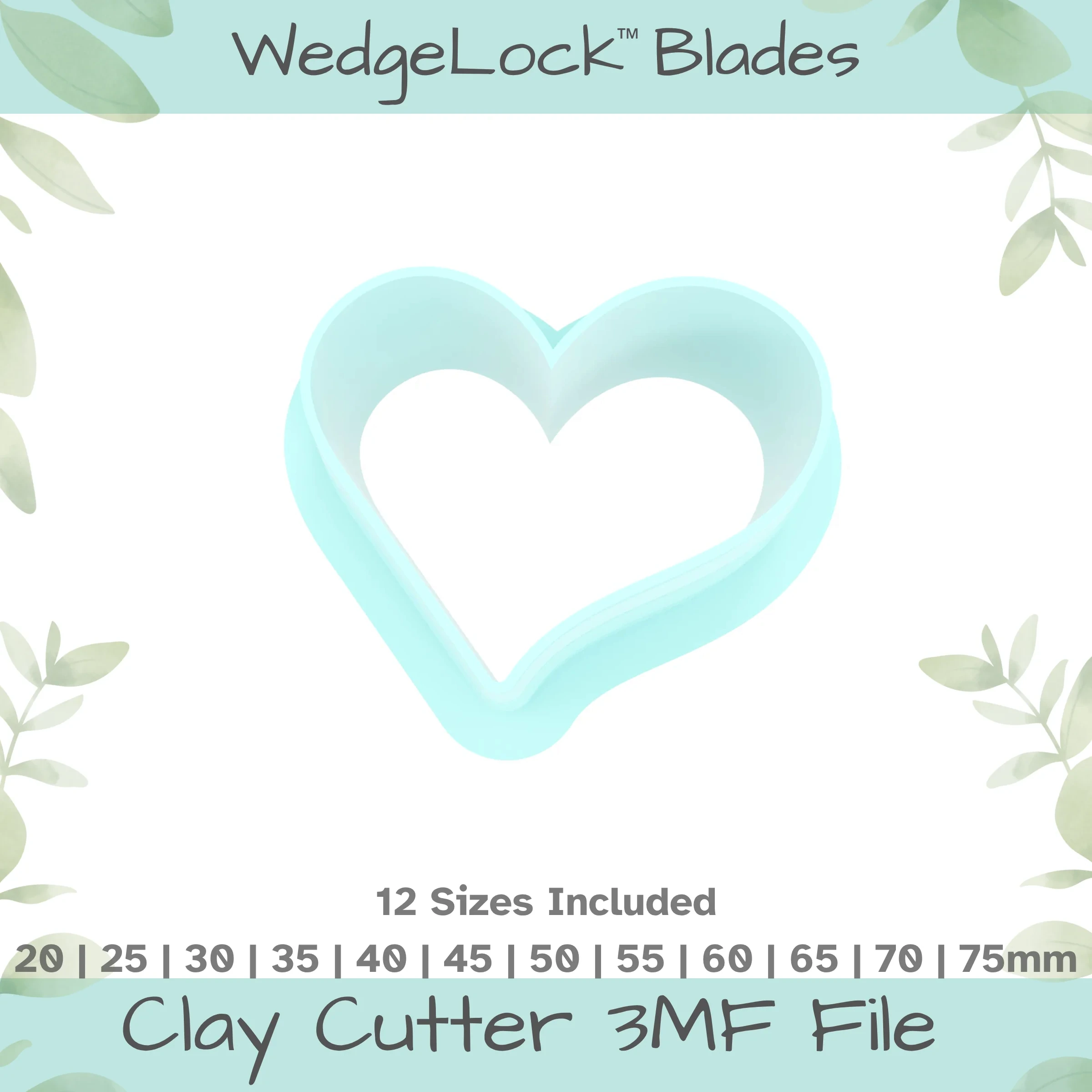 Heart No. 2 Polymer Clay Cutter - 12 Sizes