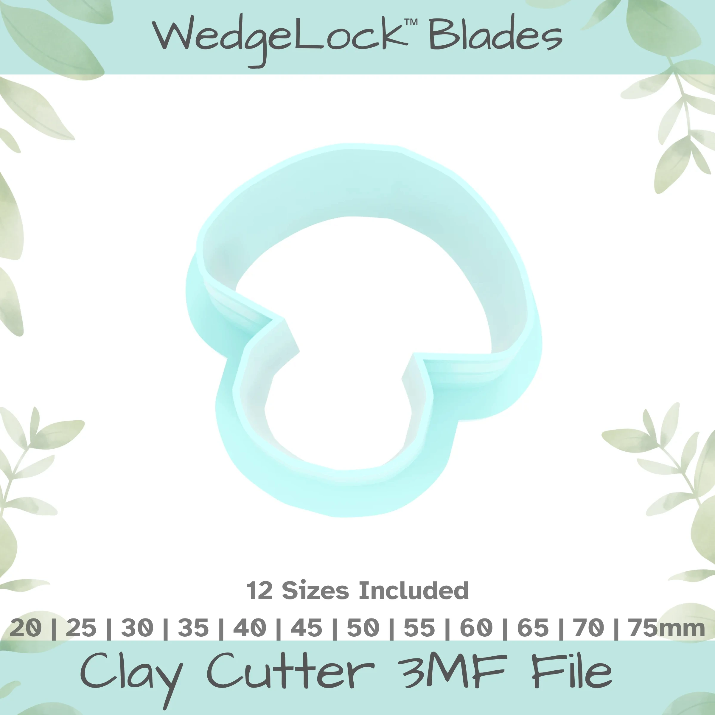 Mushroom No. 10 Polymer Clay Cutter - 12 Sizes