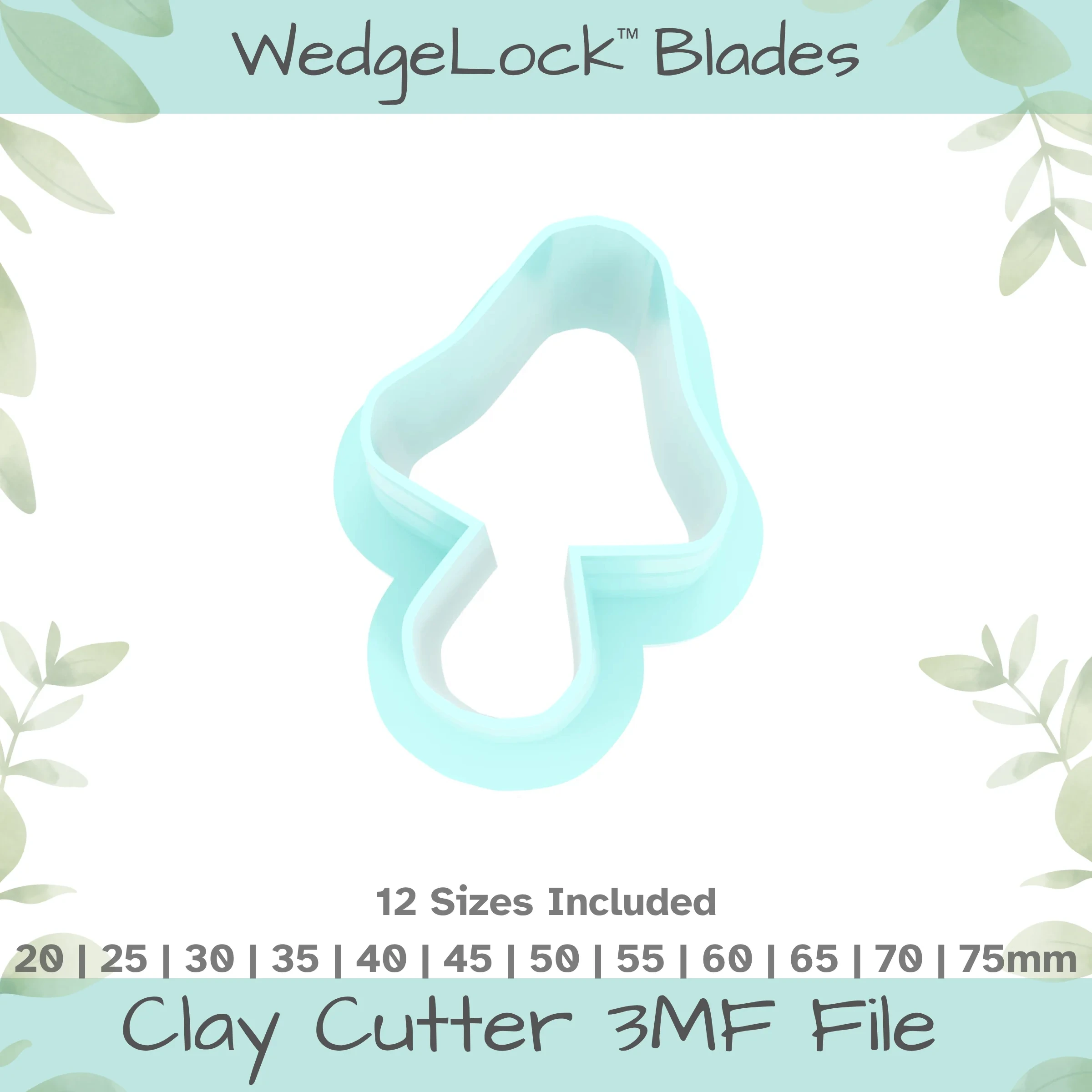 Mushroom No. 12 Polymer Clay Cutter - 12 Sizes