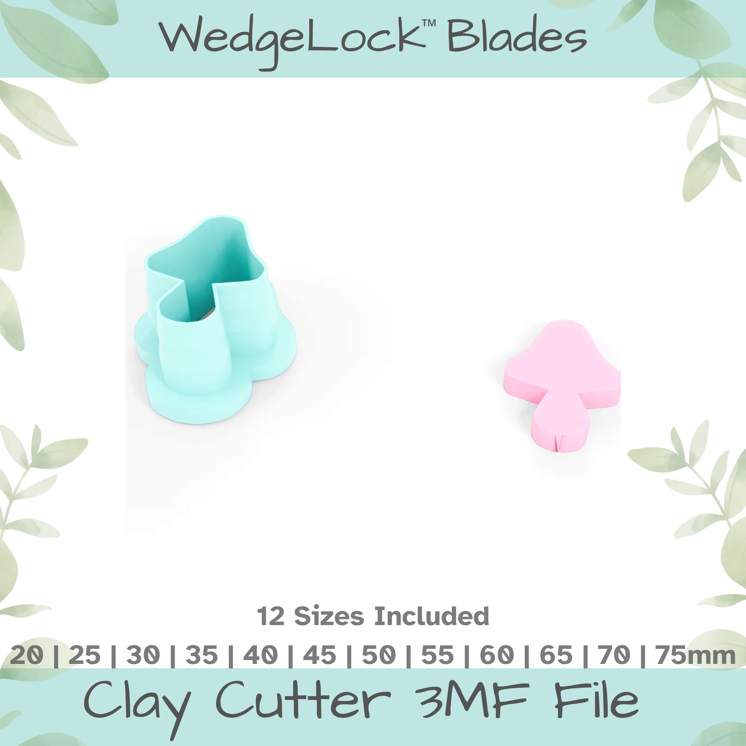 Mushroom No. 12 Polymer Clay Cutter - 12 Sizes