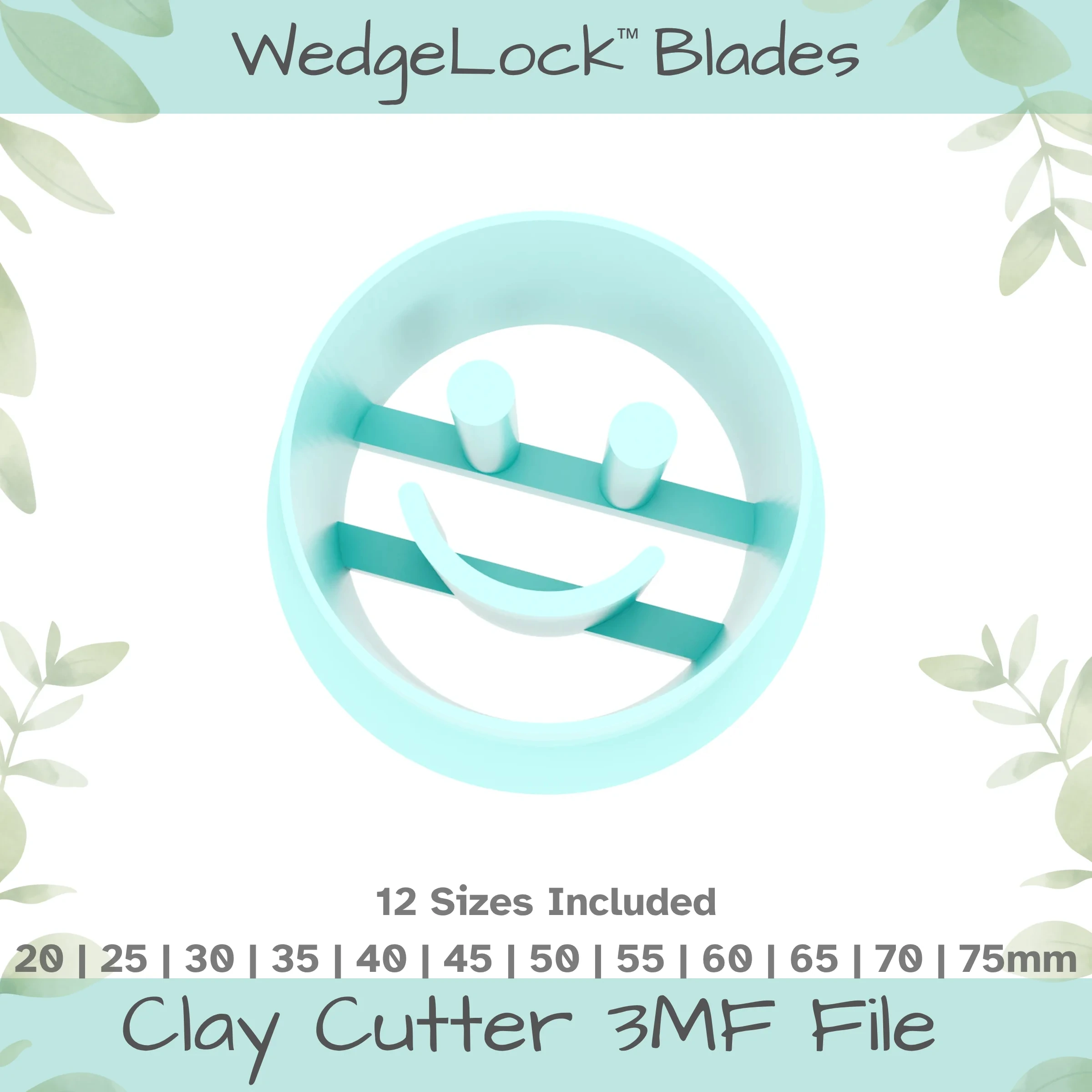 Emoji Smile Polymer Clay Cutter - 12 Sizes | 24 files, Standard & Thin Versions