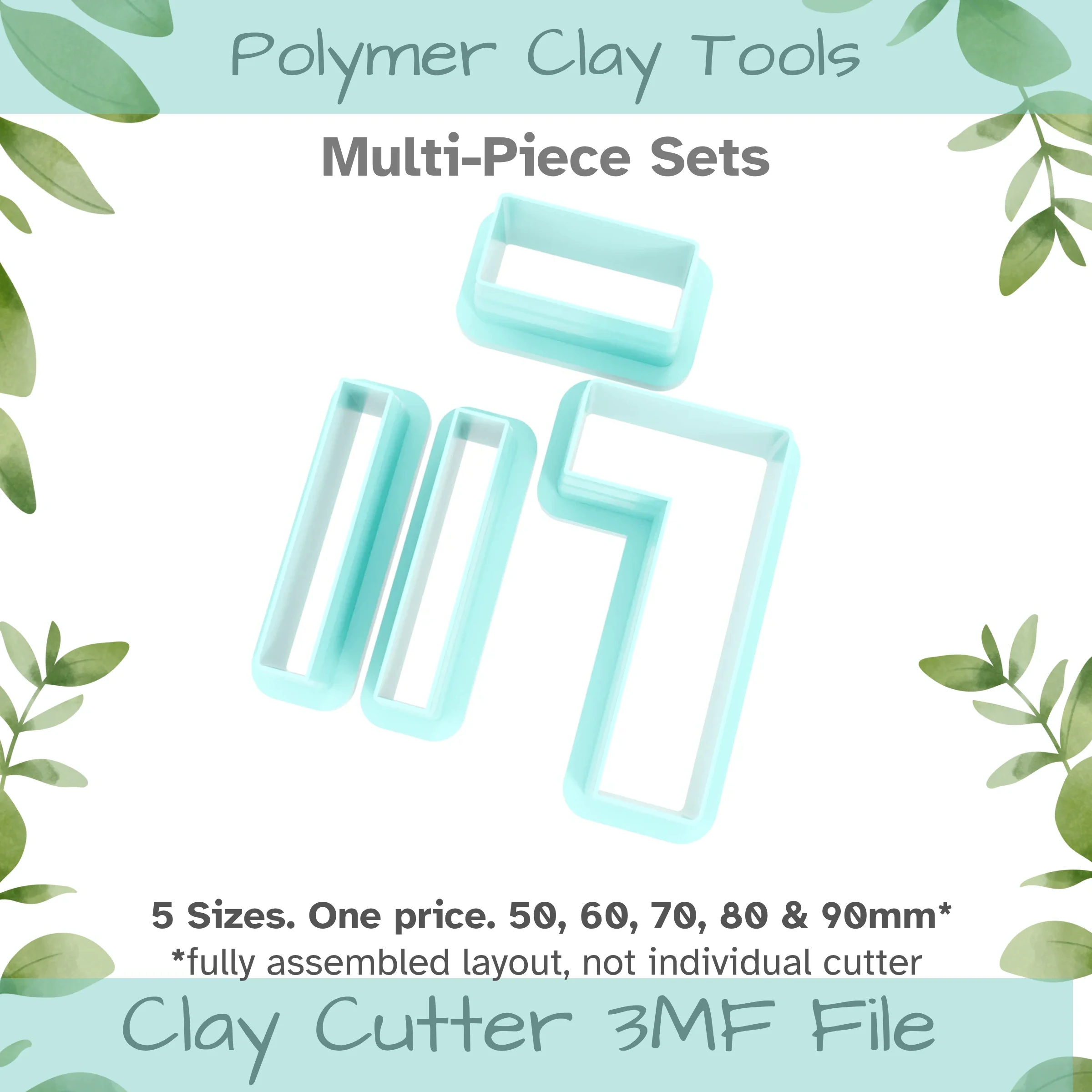 Carwash Polymer Clay Cutter Set - 5 Sizes