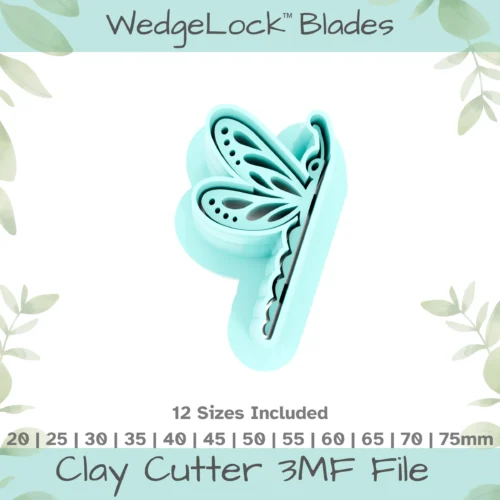 Dragonfly No. 3 Polymer Clay Cutter - 12 Sizes | 24 files, Standard & Thin Versions - Image 1