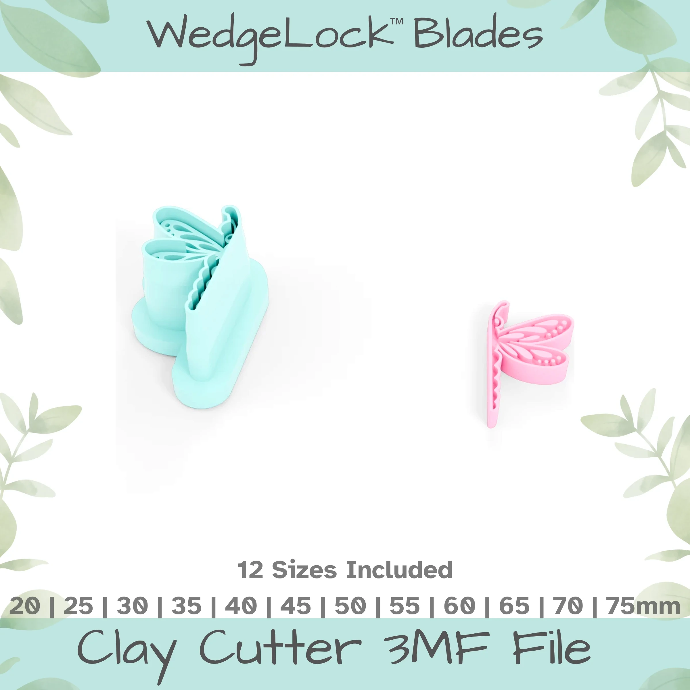 Dragonfly No. 3 Polymer Clay Cutter - 12 Sizes | 24 files, Standard & Thin Versions