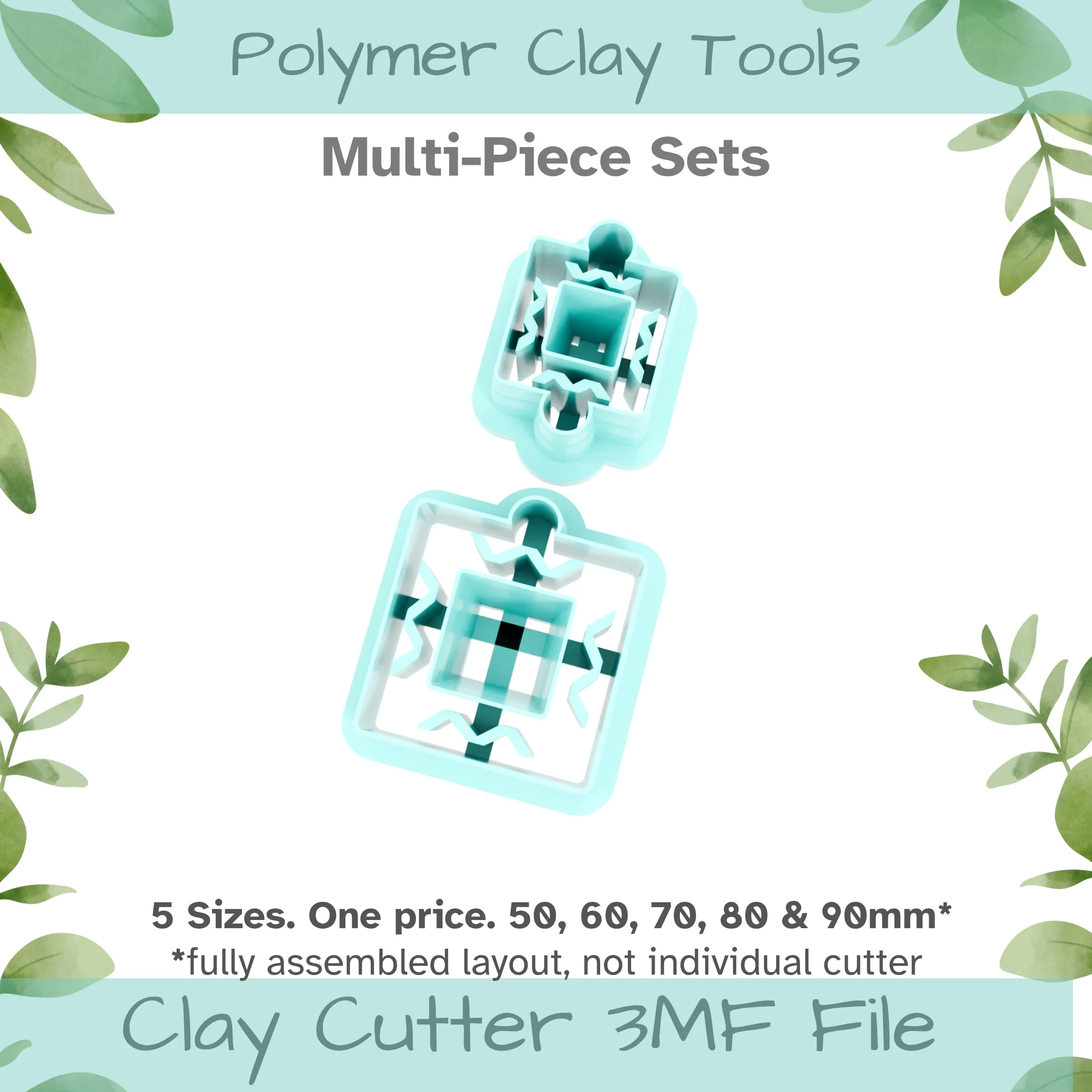 Dangles No. 2 Polymer Clay Cutter Set - 5 Sizes
