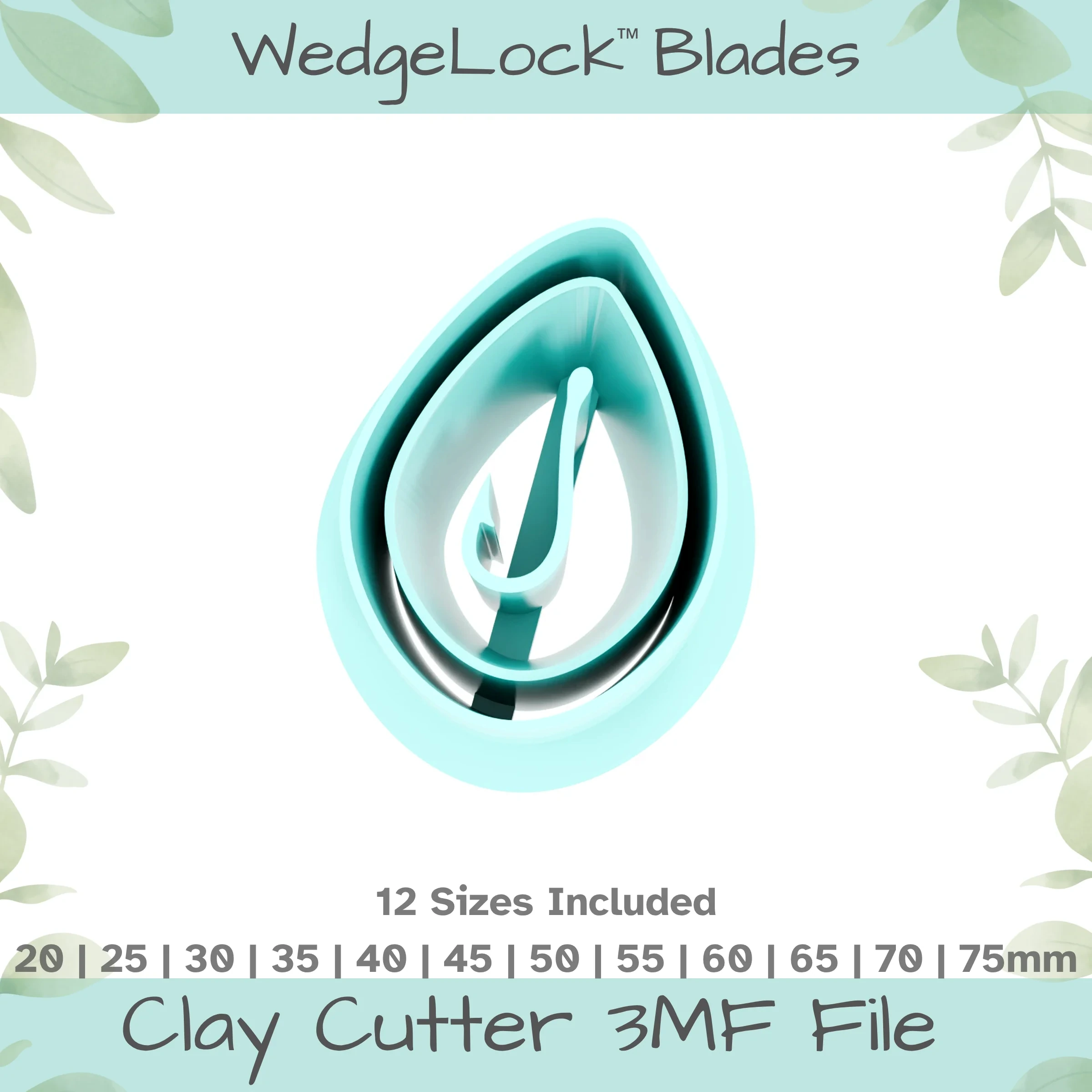 Hook Polymer Clay Cutter - 12 Sizes | 24 files, Standard & Thin Versions