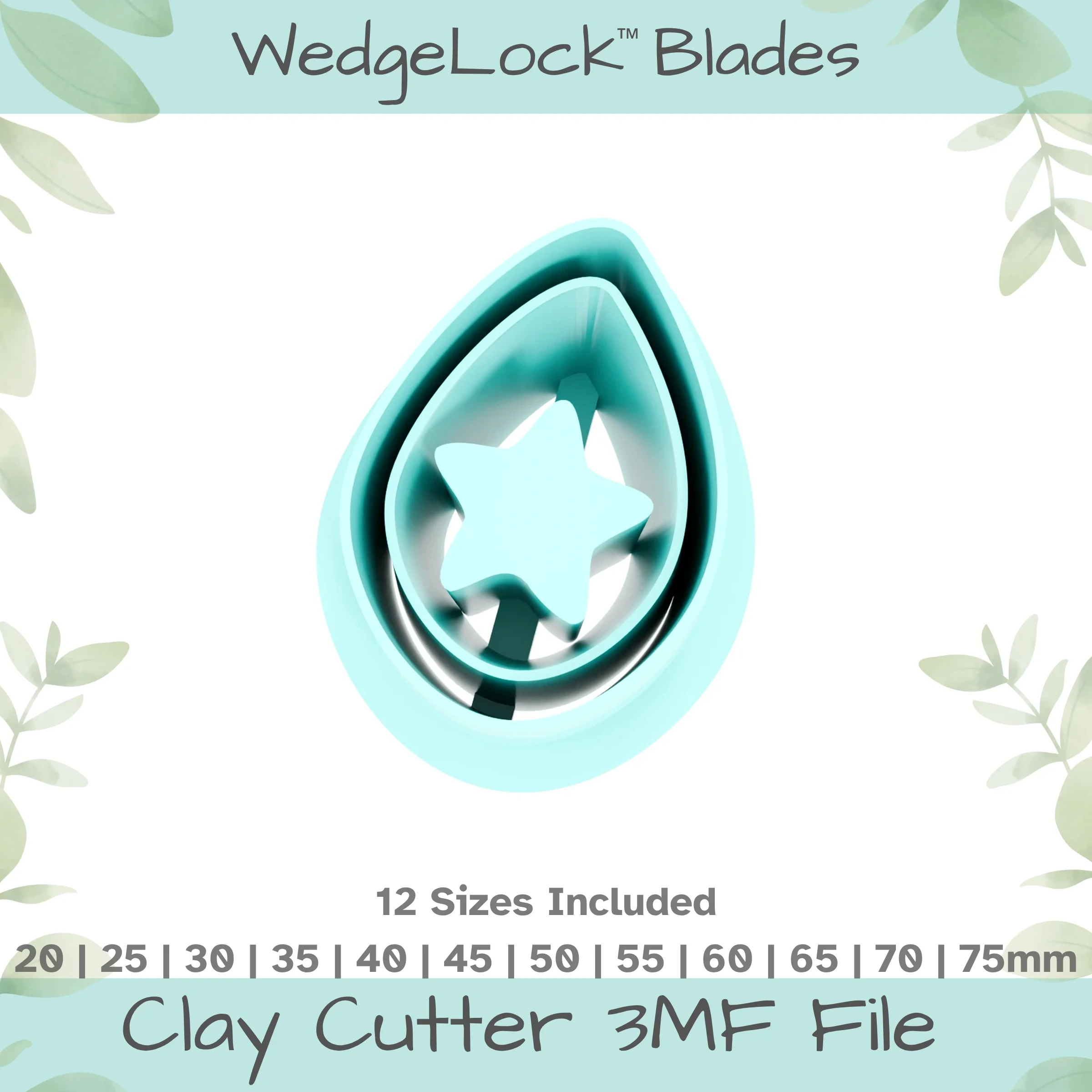 Star Polymer Clay Cutter - 12 Sizes | 24 files, Standard & Thin Versions