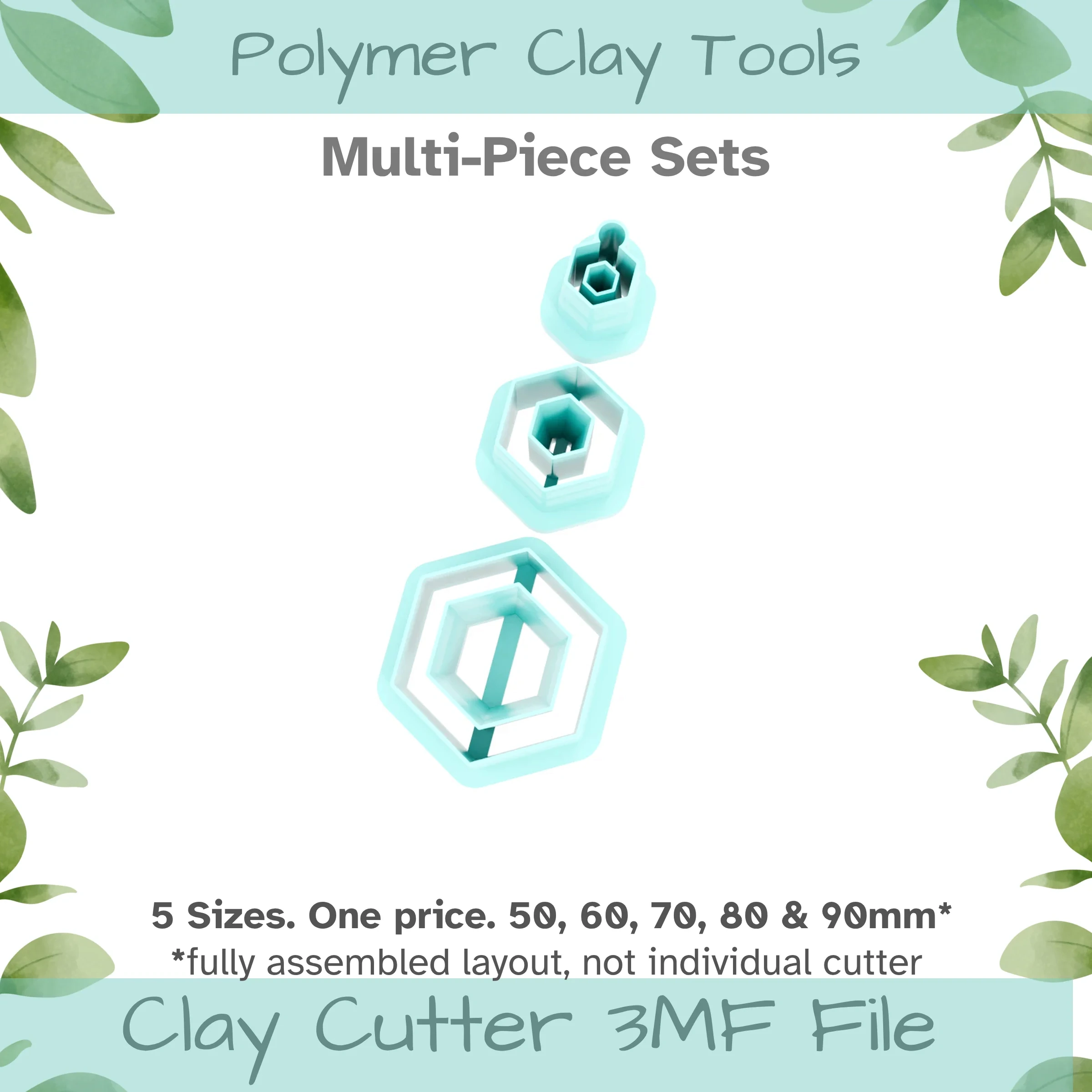 Dangles No. 4 Polymer Clay Cutter Set - 5 Sizes