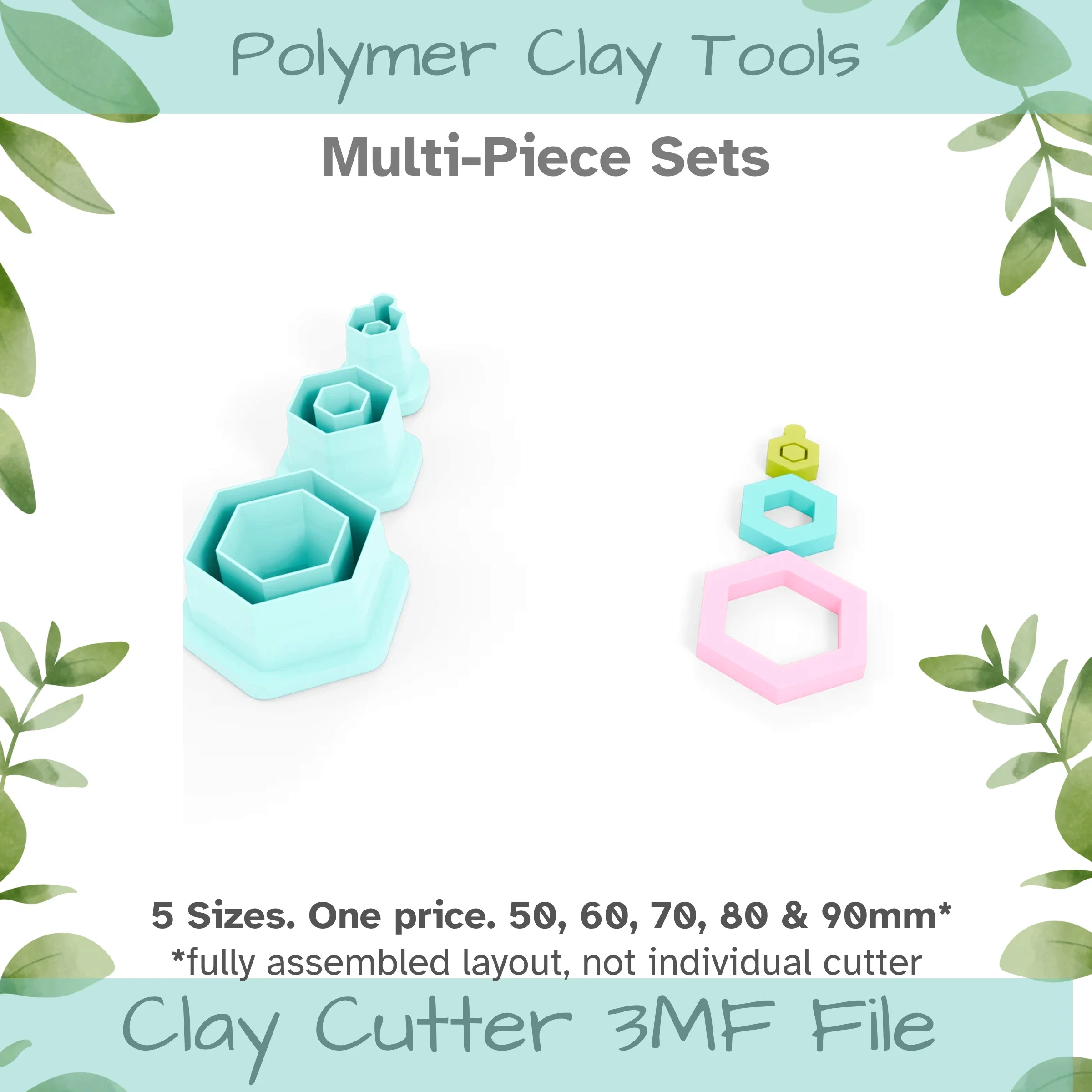 Dangles No. 4 Polymer Clay Cutter Set - 5 Sizes