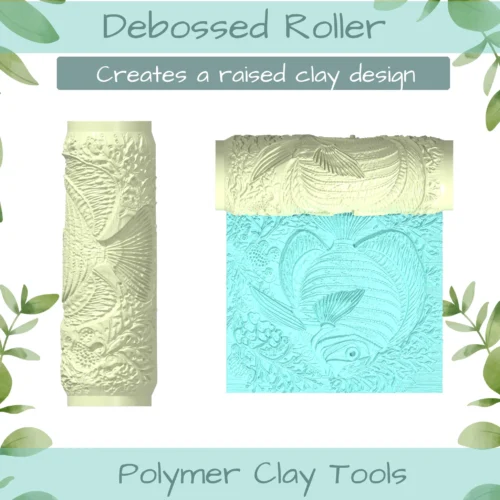 Fish No. 1 Polymer Clay Texture Roller Duo - Image 2