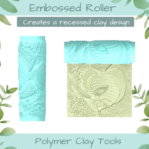 Fish No. 1 Polymer Clay Texture Roller Duo - Image 3