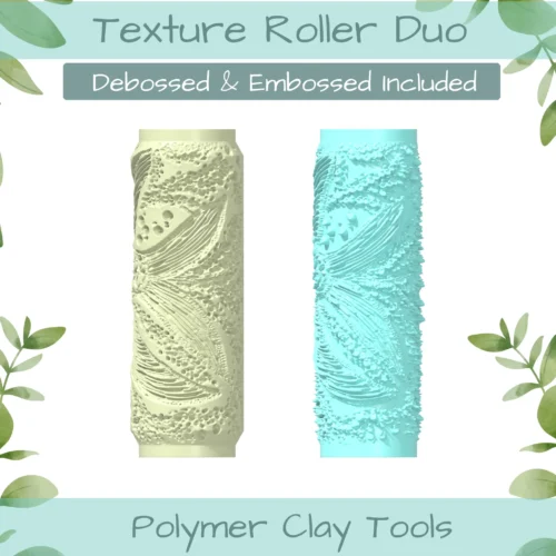 Fish No. 2 Polymer Clay Texture Roller Duo - Image 1