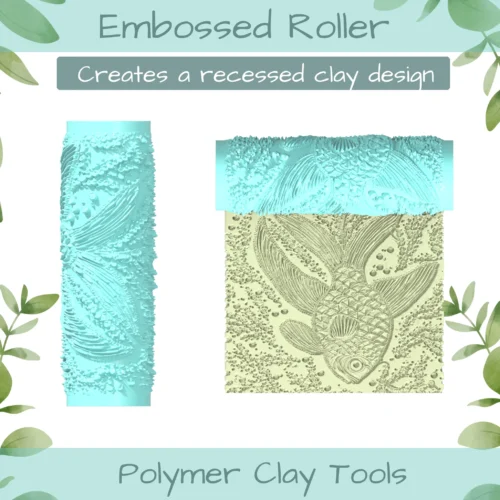 Fish No. 2 Polymer Clay Texture Roller Duo - Image 3