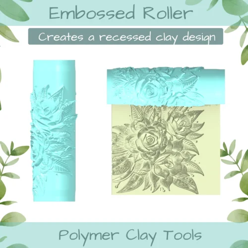 Florals No. 14 Polymer Clay Texture Roller Duo - Image 3