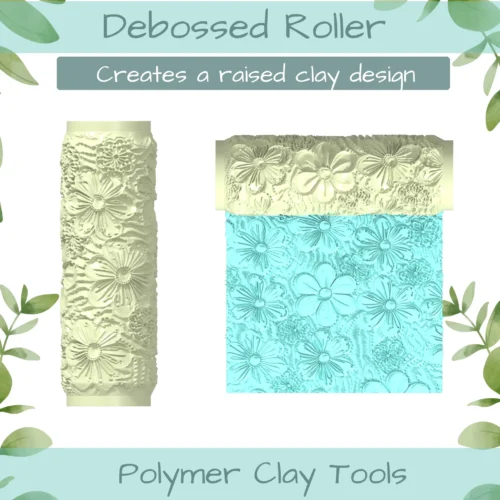 Florals No. 17 Polymer Clay Texture Roller Duo - Image 2