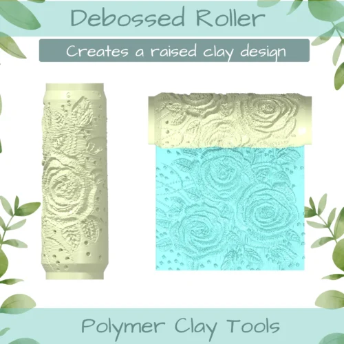 Florals No. 3 Polymer Clay Texture Roller Duo - Image 2