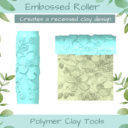 Florals No. 4 Polymer Clay Texture Roller Duo - Image 3