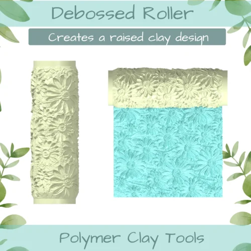 Florals No. 6 Polymer Clay Texture Roller Duo - Image 2