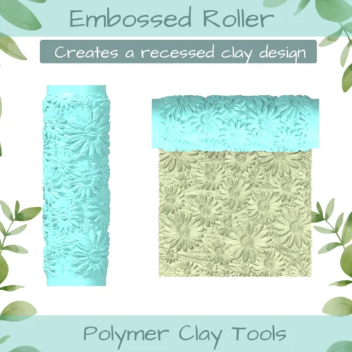 Florals No. 6 Polymer Clay Texture Roller Duo - Image 3