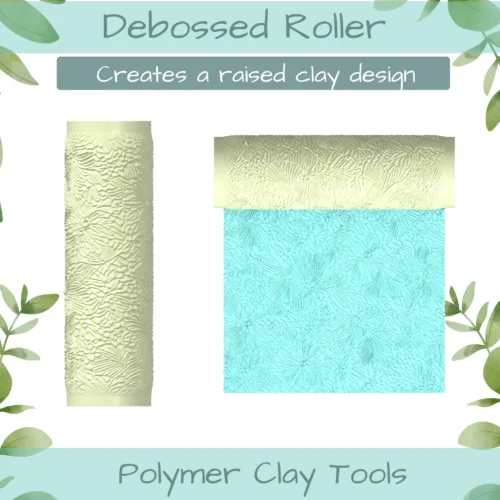 Florals No. 9 Polymer Clay Texture Roller Duo - Image 2