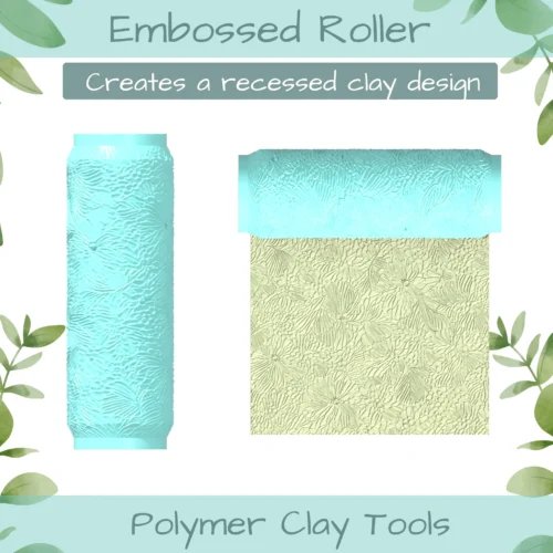 Florals No. 9 Polymer Clay Texture Roller Duo - Image 3