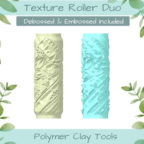 Leather Tooled No. 1 Polymer Clay Texture Roller Duo - Image 1