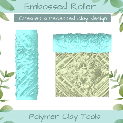 Leather Tooled No. 1 Polymer Clay Texture Roller Duo - Image 3
