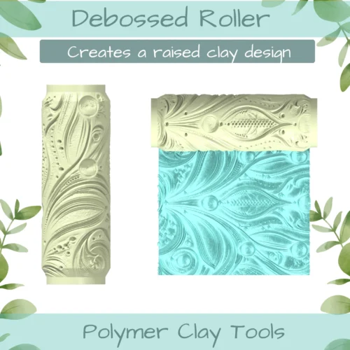 Leather Tooled No. 4 Polymer Clay Texture Roller Duo - Image 2