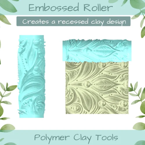 Leather Tooled No. 4 Polymer Clay Texture Roller Duo - Image 3