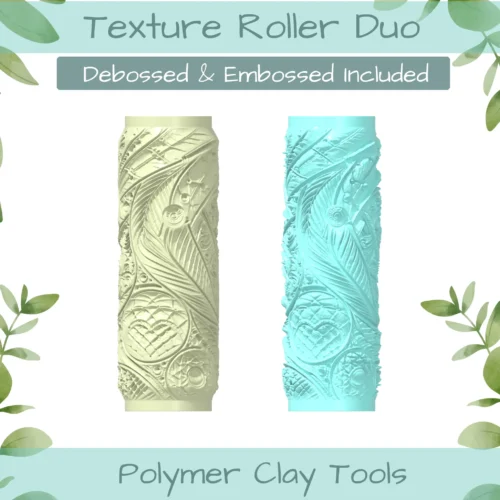 Leather Tooled No. 9 Polymer Clay Texture Roller Duo - Image 1
