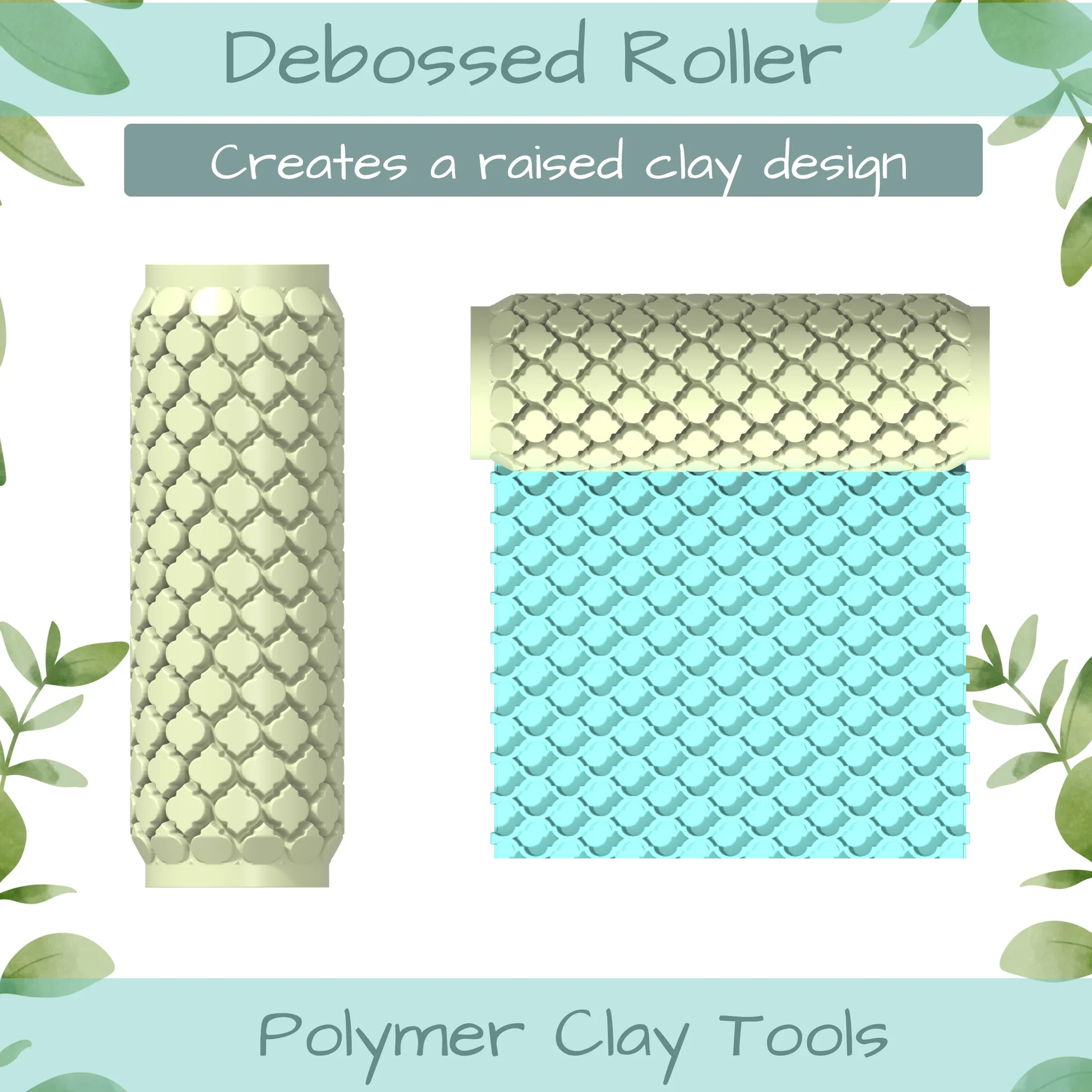 Arabesque Polymer Clay Texture Roller Duo