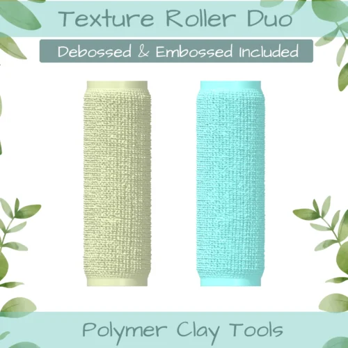 burlap No. 1 Polymer Clay Texture Roller Duo - Image 1