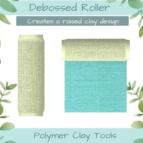 burlap No. 1 Polymer Clay Texture Roller Duo - Image 2