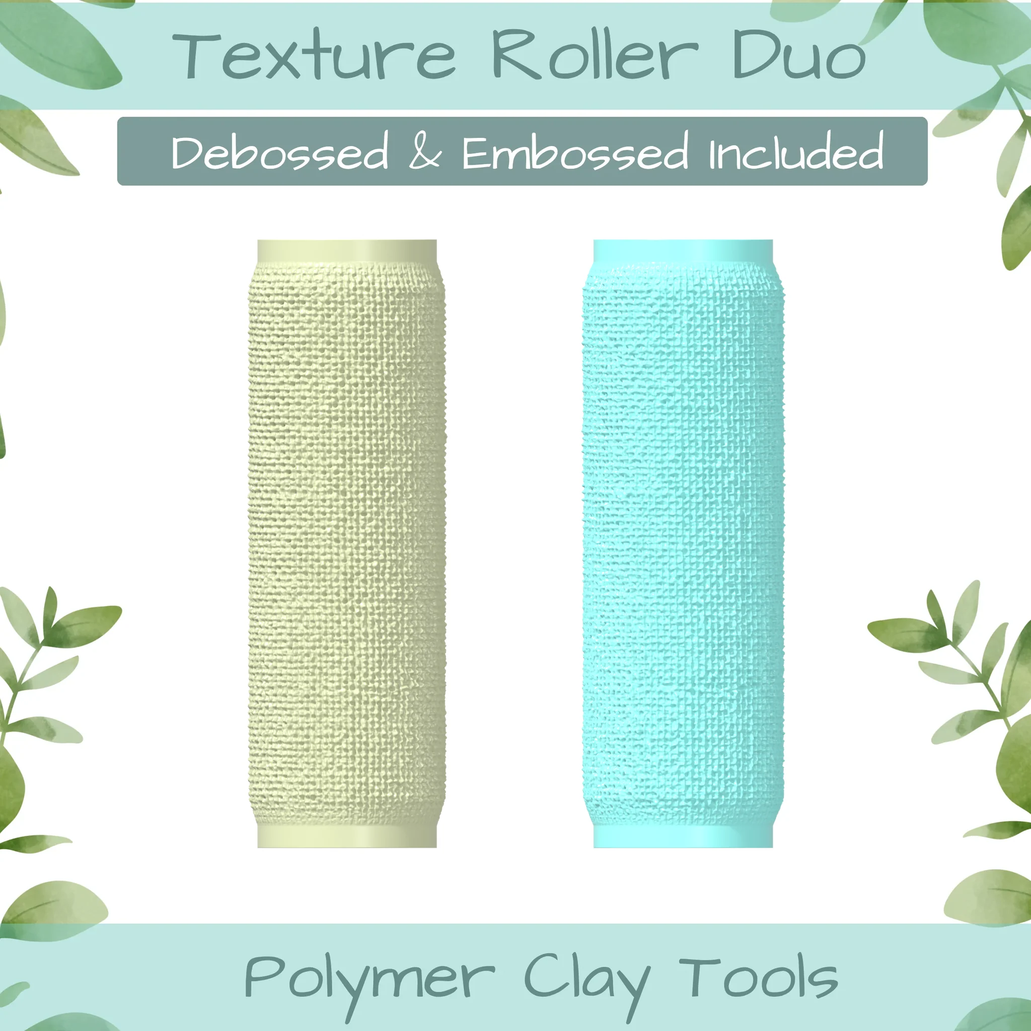 burlap No. 2 Polymer Clay Texture Roller Duo