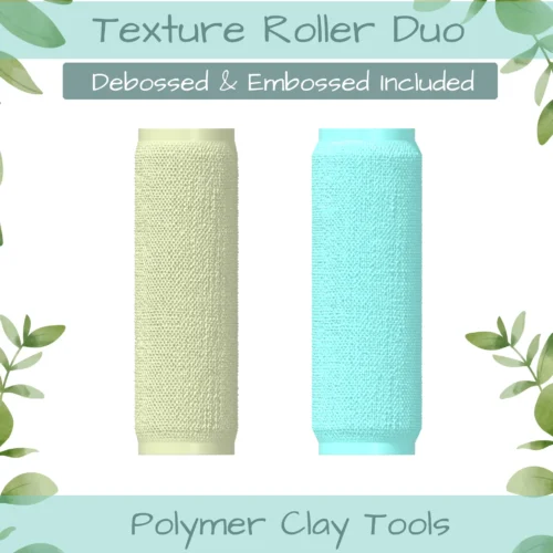 burlap No. 3 Polymer Clay Texture Roller Duo - Image 1