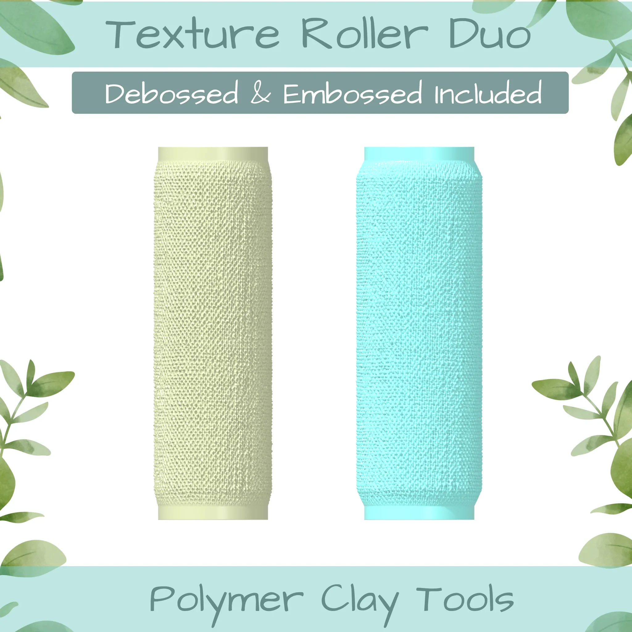 burlap No. 3 Polymer Clay Texture Roller Duo