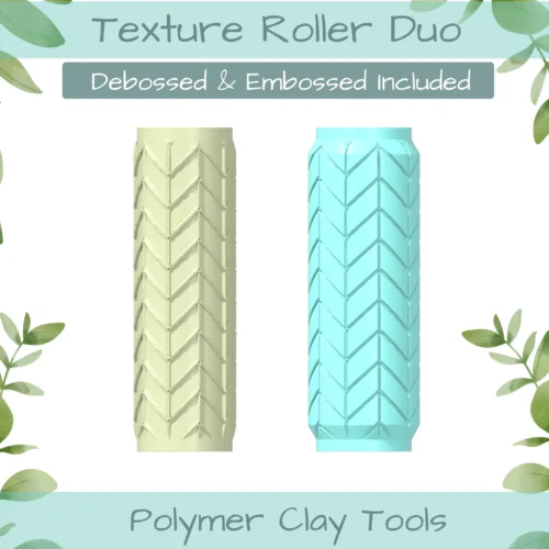 chevron No. 1 Polymer Clay Texture Roller Duo - Image 1