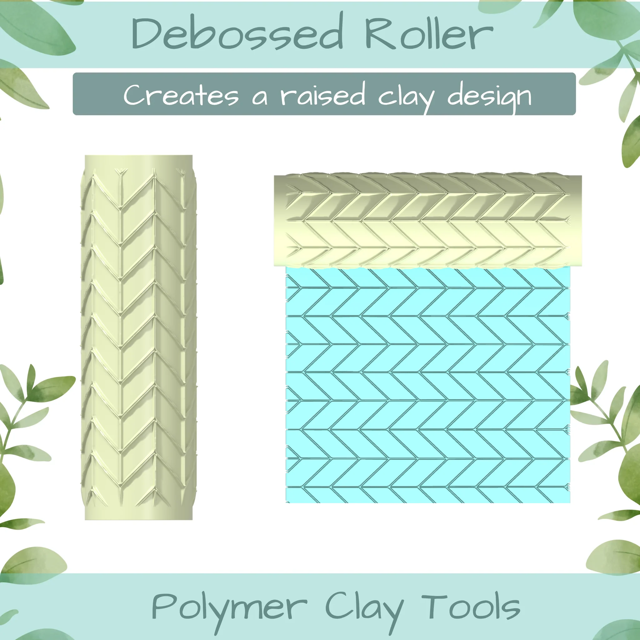 chevron No. 1 Polymer Clay Texture Roller Duo