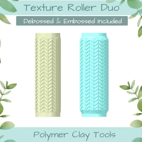 Chevron No. 3 Polymer Clay Texture Roller Duo - Image 1