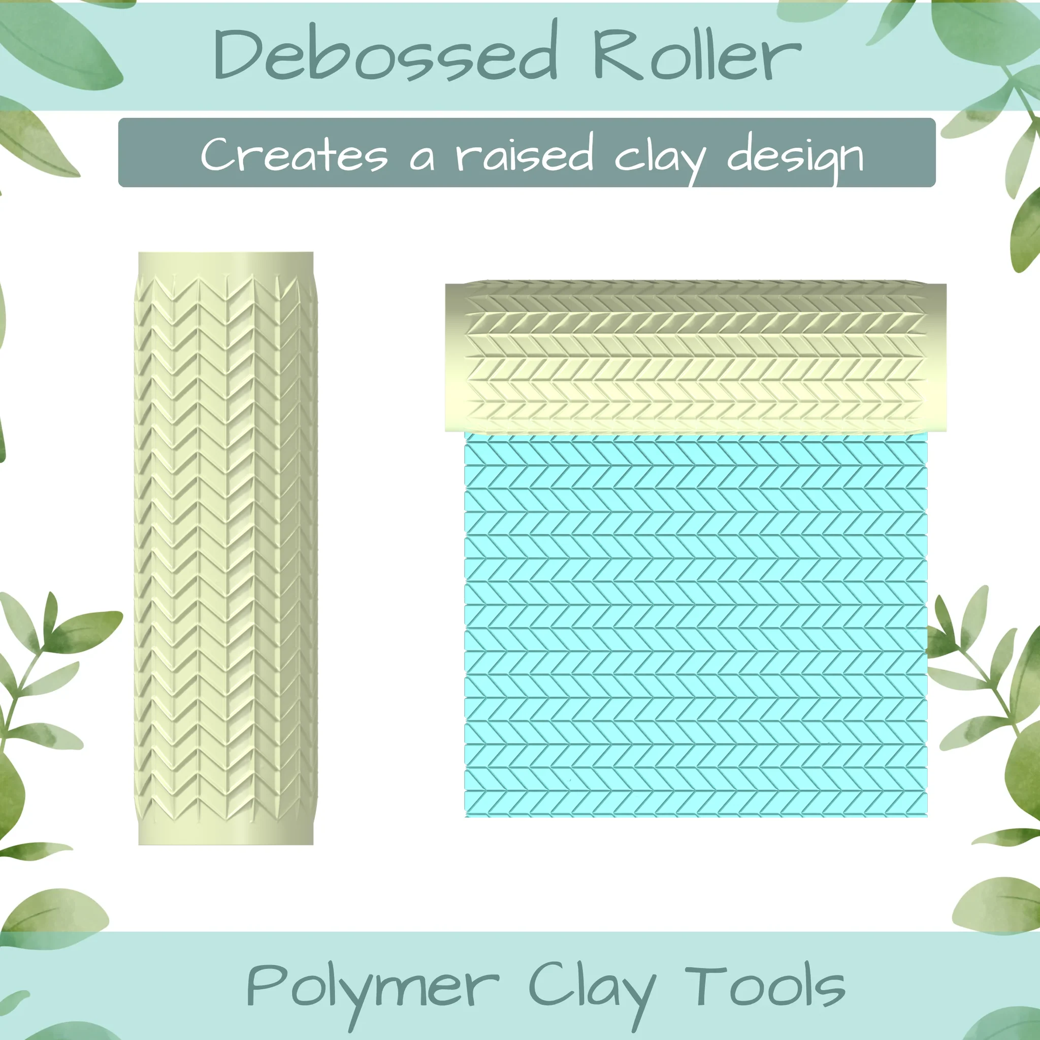 Chevron No. 3 Polymer Clay Texture Roller Duo