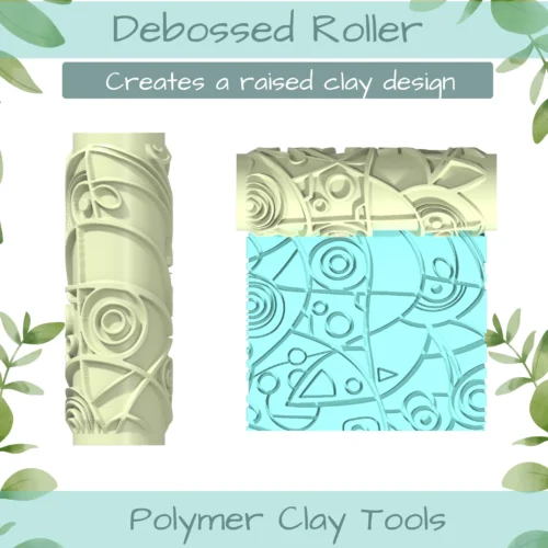 Cubism No. 1 Polymer Clay Texture Roller Duo - Image 2