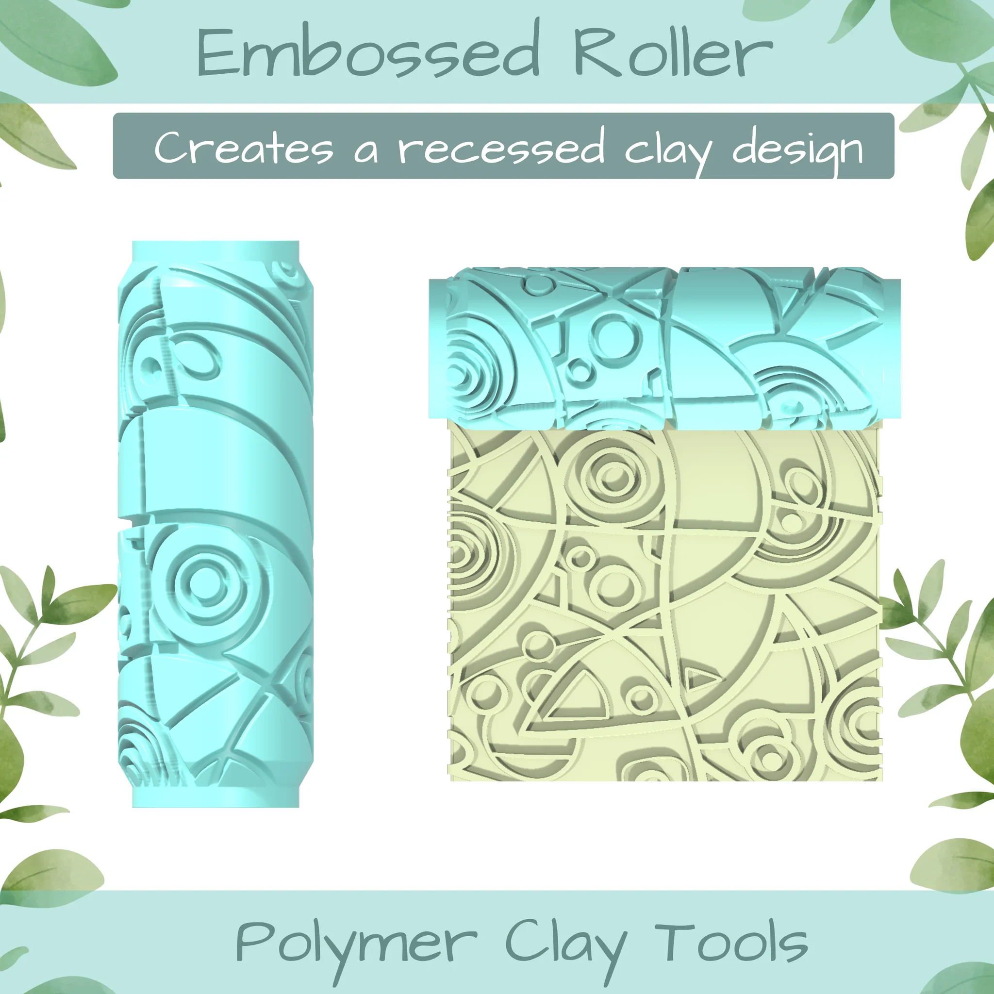 Cubism No. 1 Polymer Clay Texture Roller Duo