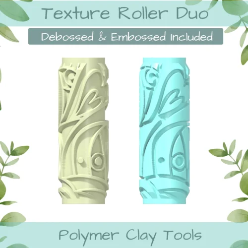 Cubism No. 10 Polymer Clay Texture Roller Duo - Image 1