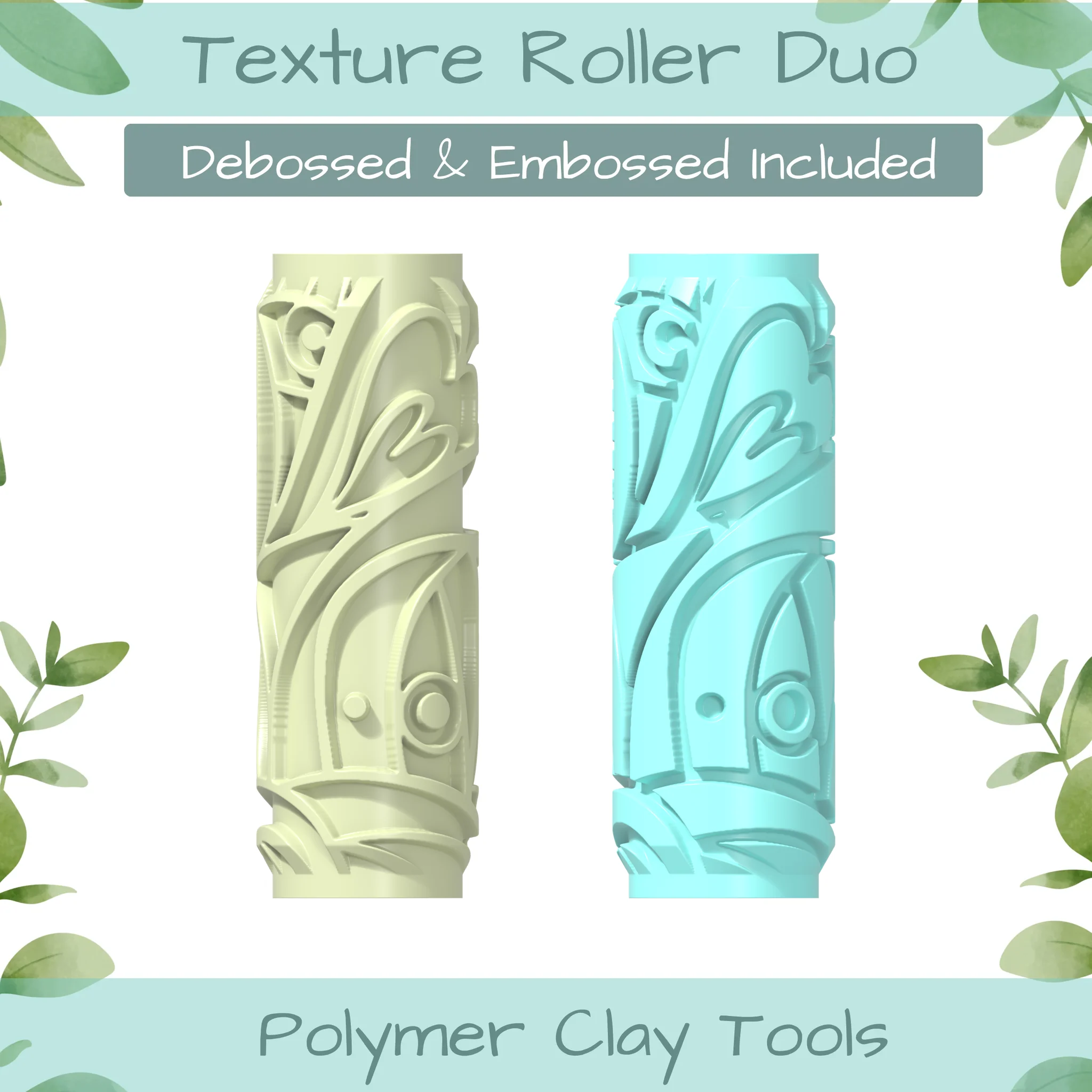 Cubism No. 10 Polymer Clay Texture Roller Duo