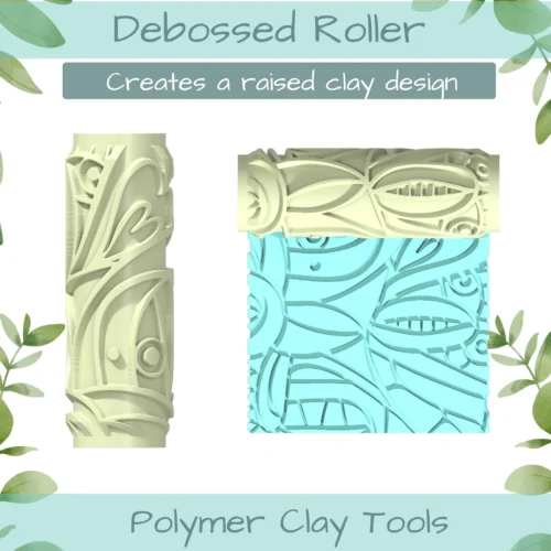 Cubism No. 10 Polymer Clay Texture Roller Duo - Image 2