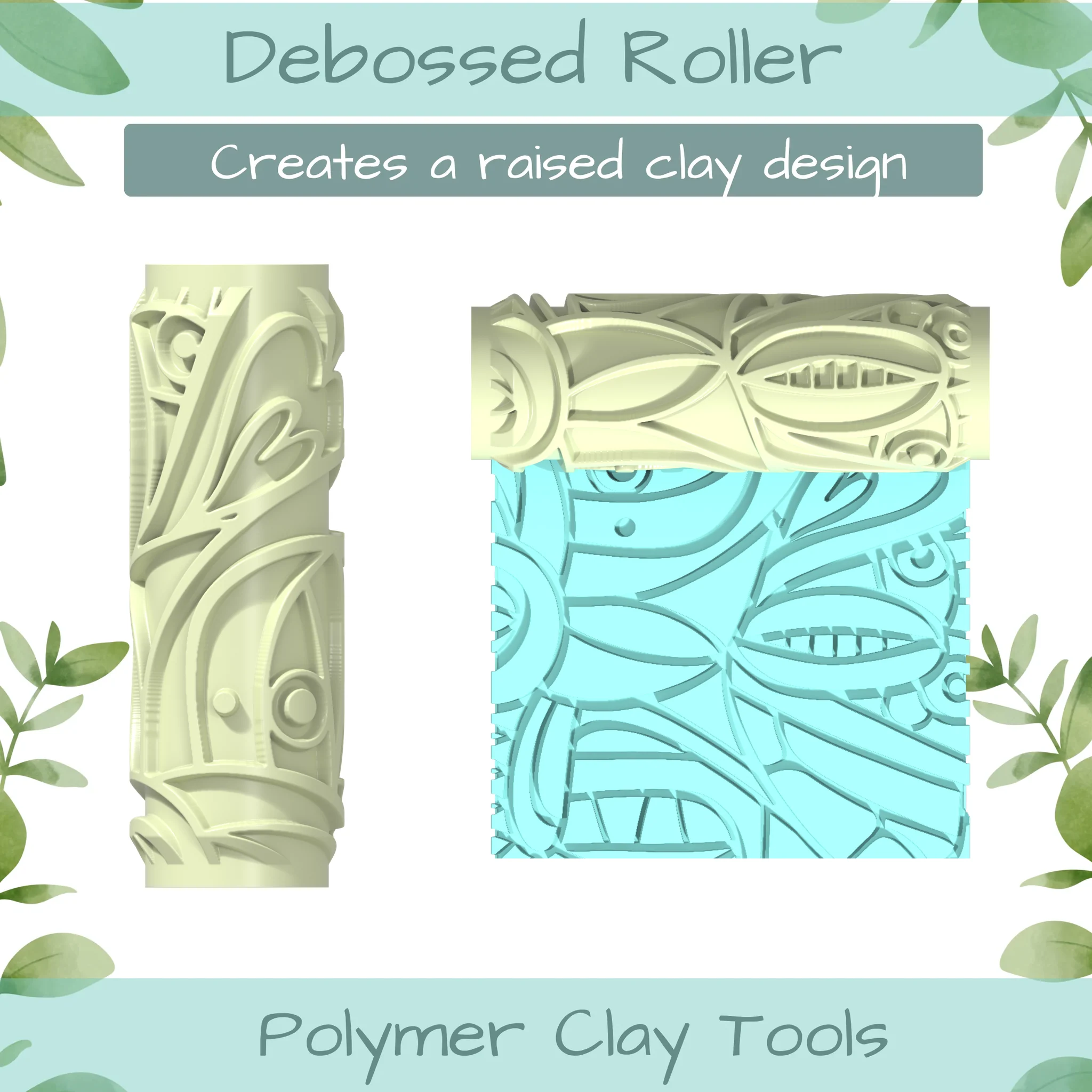 Cubism No. 10 Polymer Clay Texture Roller Duo